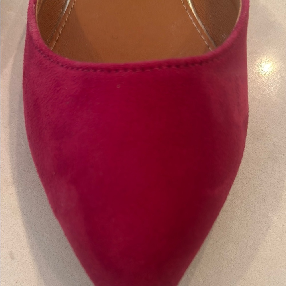 Pink Suede Flats with Pointed Toe and Minimalist Design - Picture 5 of 6